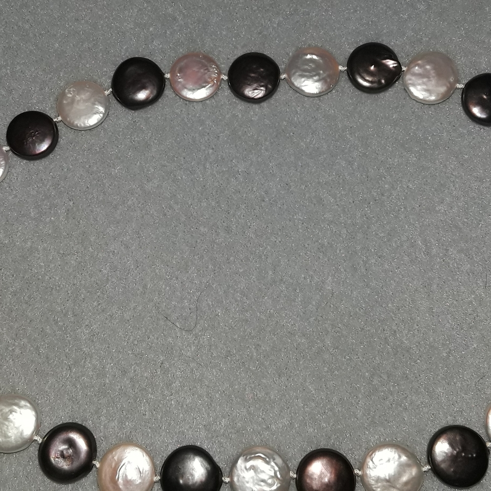 Coin Pearl Necklace and earrings